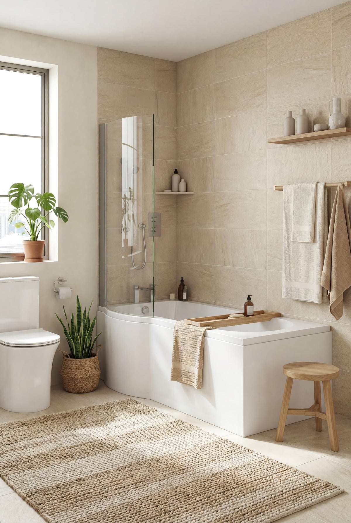 Halite 700mm Gloss White Waterproof End Bath Panel - Lifestyle image