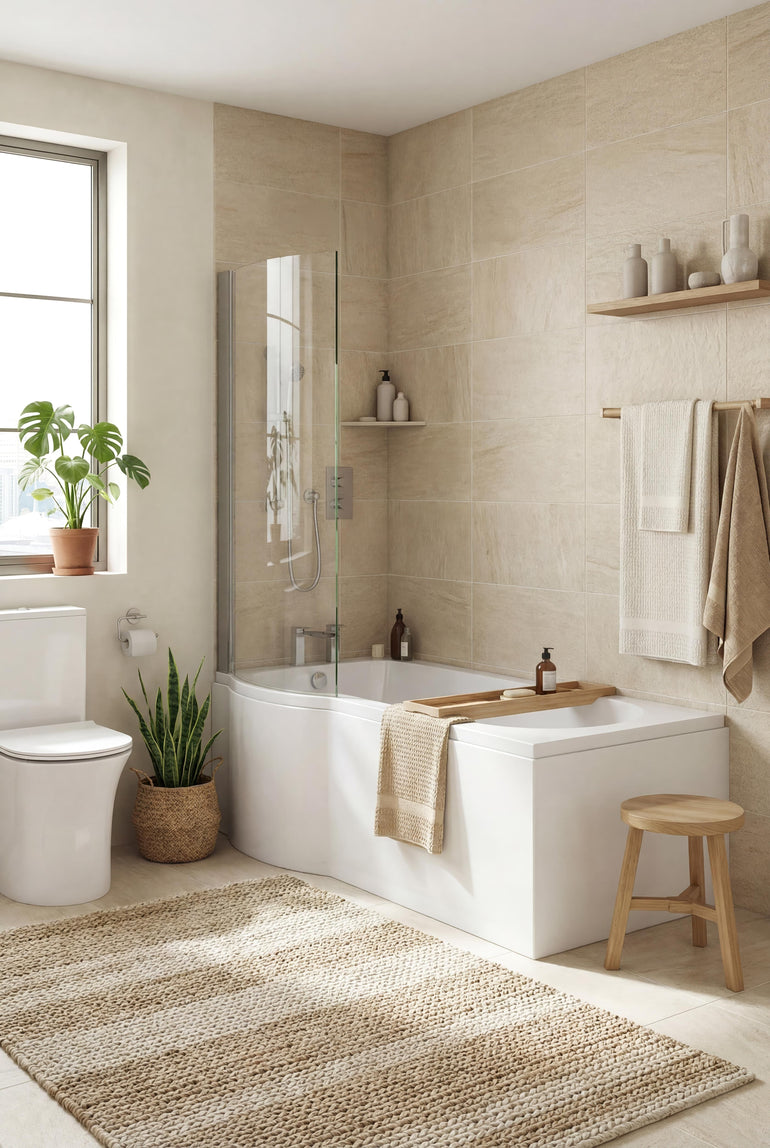 Halite 700mm Gloss White Waterproof End Bath Panel - Lifestyle image