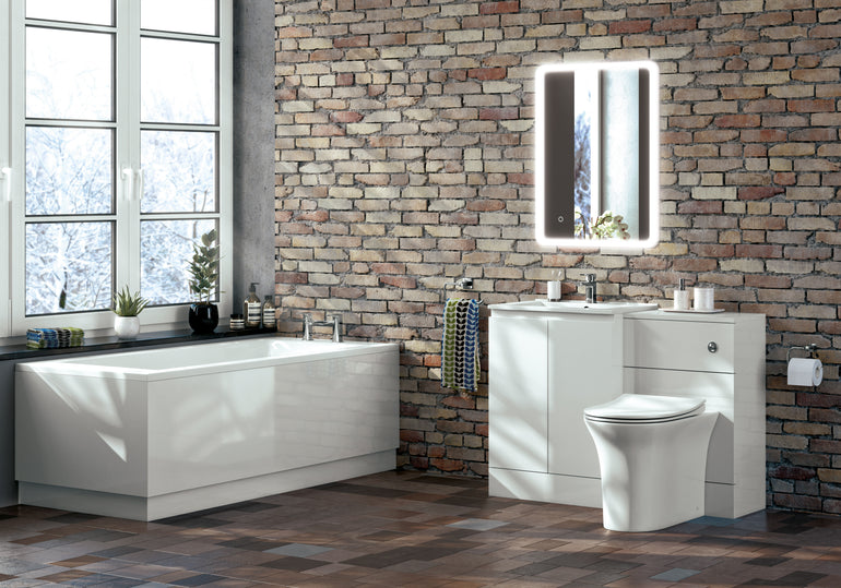 Halite 700mm Gloss White Waterproof End Bath Panel - Lifestyle image