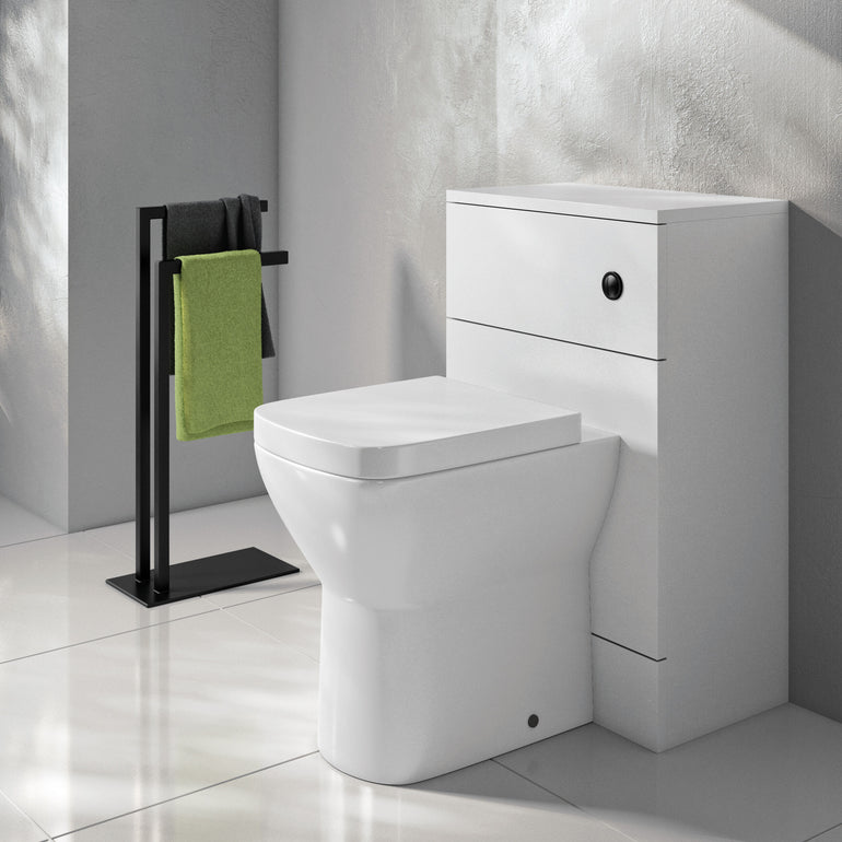 Halite 500mm Gloss White Floor Standing WC Unit - Lifestyle image