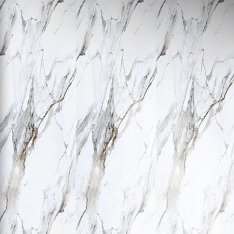 AWS 07D Gold and White Marble exact manufacturer printed pattern for 7mm PVC bathroom wall panels