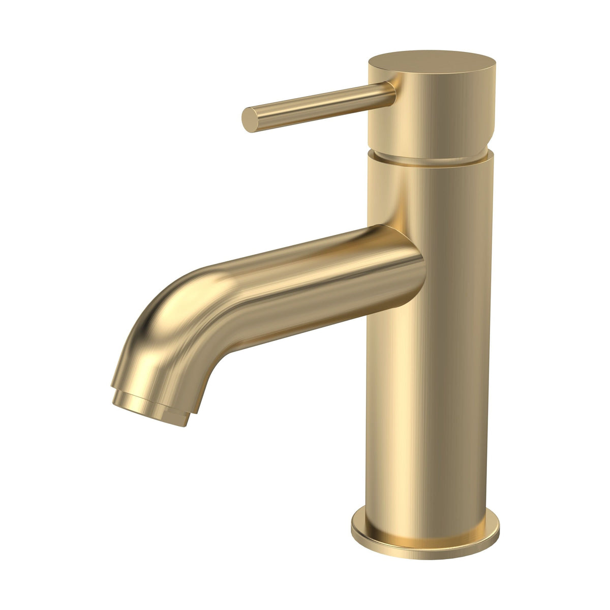 nuie choice Cartegena Brushed Brass Mono Basin Mixer With Push Button Waste - Main product image