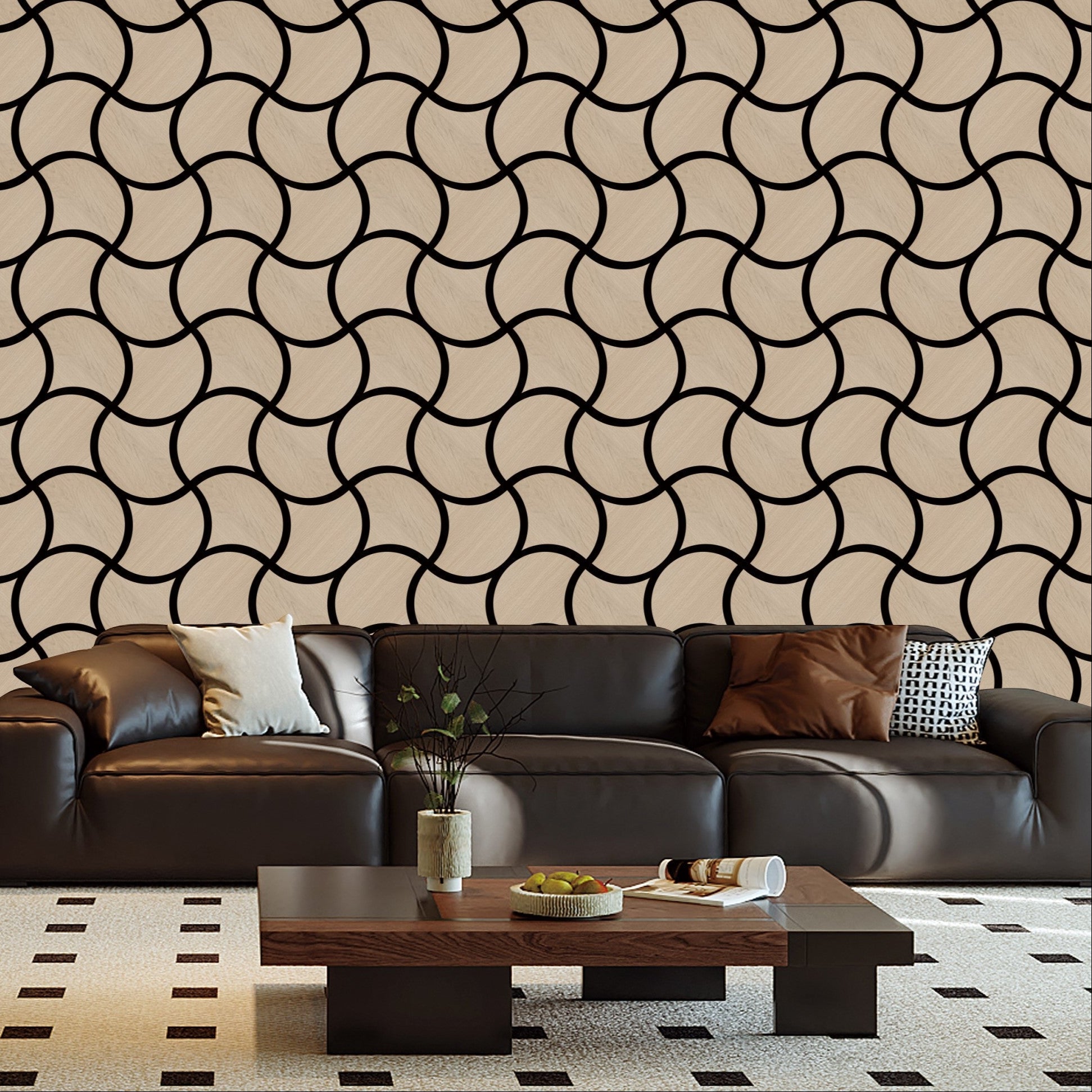 Acoustic Geometric Tessellate Panel – Light Oak Wave - 600mm x 600mm ...