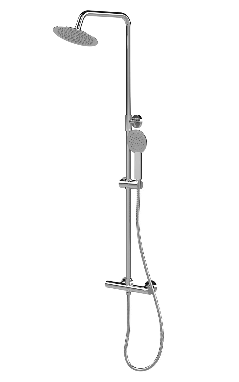 nuie choice Chrome Round Dual Shower Valve Rigid Riser Kit - Main product image