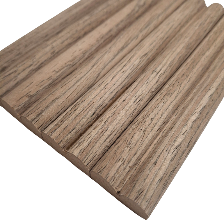 Wall Panel Ridge 2.4m Flexible Premium Veneer Mini Ridge Wall Panels - Walnut ...