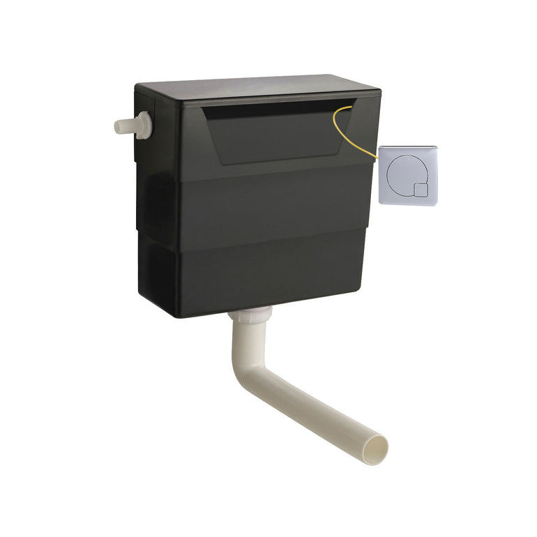 Concealed Cistern With Chrome Contemporary Dual Flush Plate - Main product image