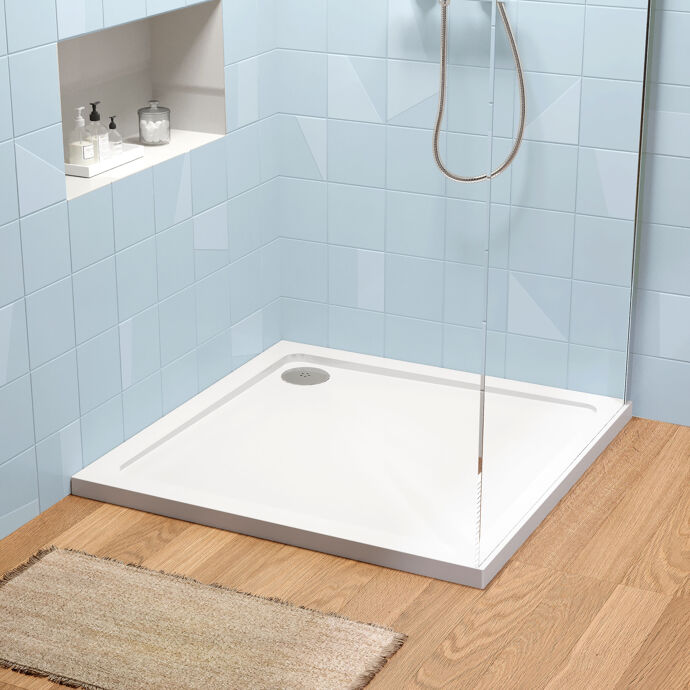 Nuie Pearlstone white square shower tray NTP010 – manufacturer supplementary image