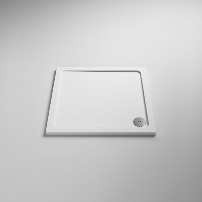 Nuie Pearlstone NTP010 gloss white square shower tray 900 x 900mm
