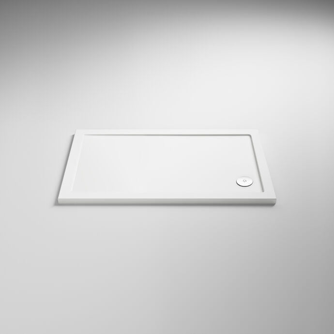 Nuie Pearlstone NTP023 Gloss White shower tray 1200 x 800mm – front product view