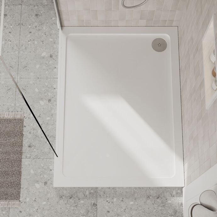 Nuie Pearlstone NTP024 Gloss White rectangular shower tray – manufacturer additional image
