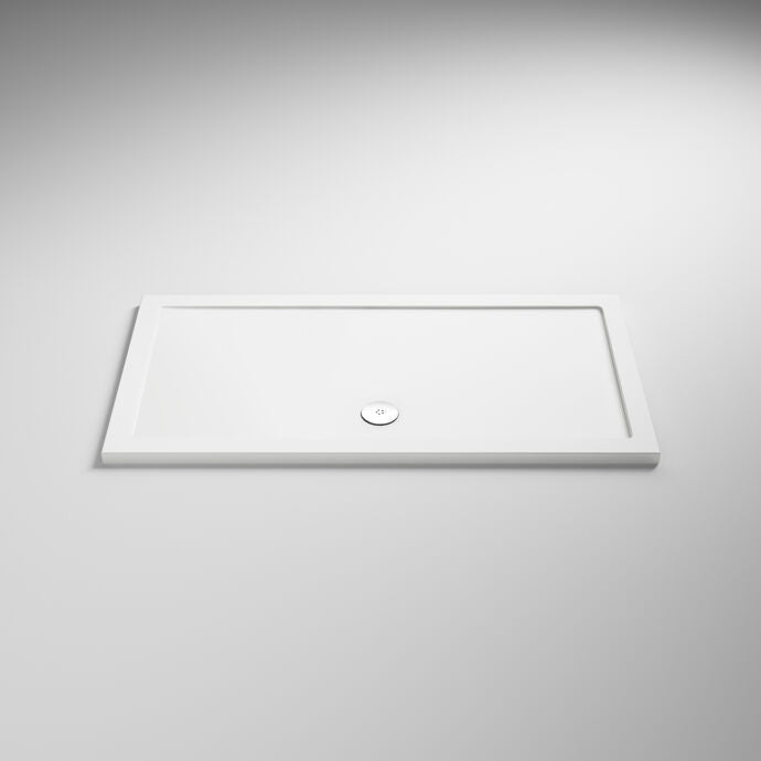 Nuie Pearlstone NTP033 Gloss White shower tray 1400 x 800mm – front product view