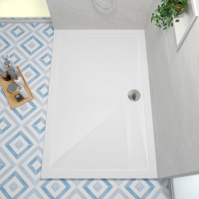 Nuie Pearlstone NTP034 Gloss White rectangular shower tray – manufacturer additional image
