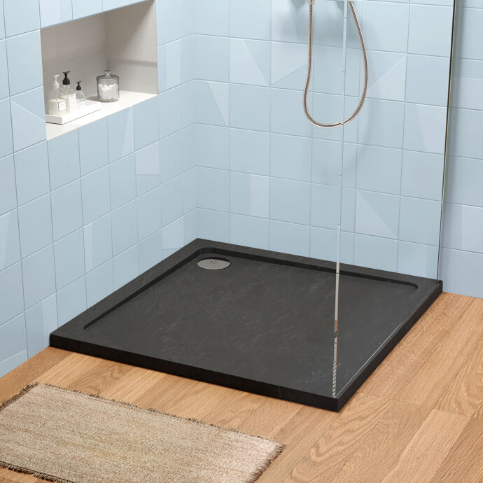 Nuie Pearlstone TR71010 Slate Grey square shower tray – manufacturer additional image