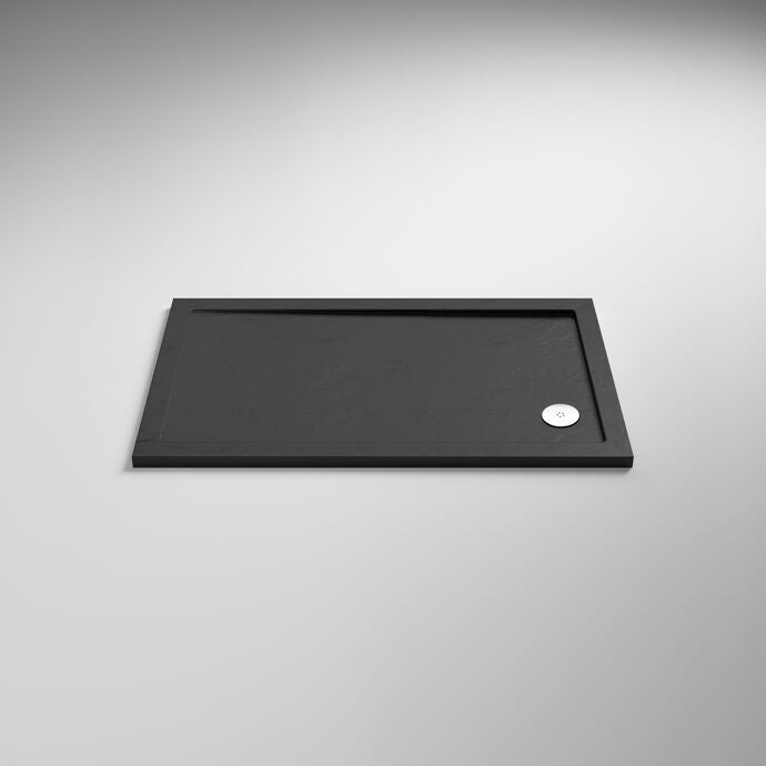 Nuie Pearlstone TR71023 Slate Grey shower tray 1200 x 800mm – front product view