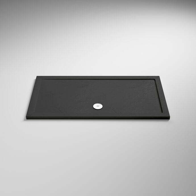 Nuie Pearlstone TR71033 Slate Grey shower tray 1400 x 800mm – front product view