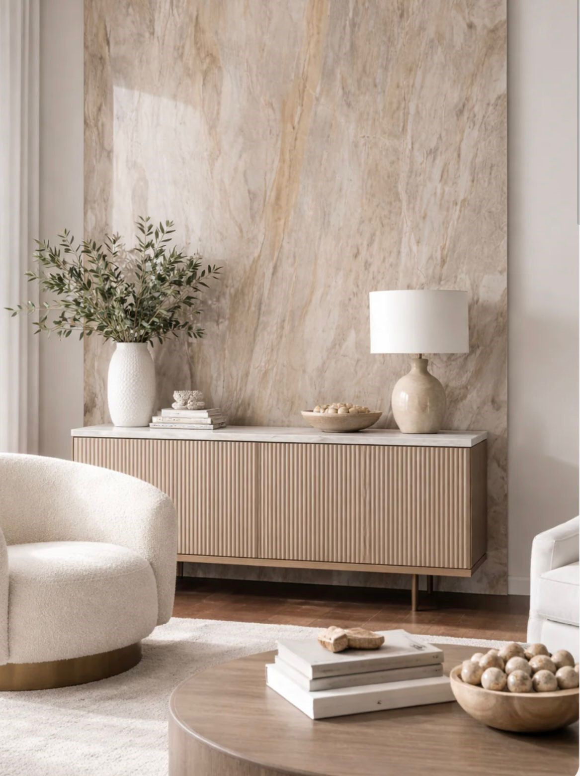 10mm PVC Bathroom & Shower Wall Panels | 240cm X 60cm | Cream Marble Effect | 100% Waterproof