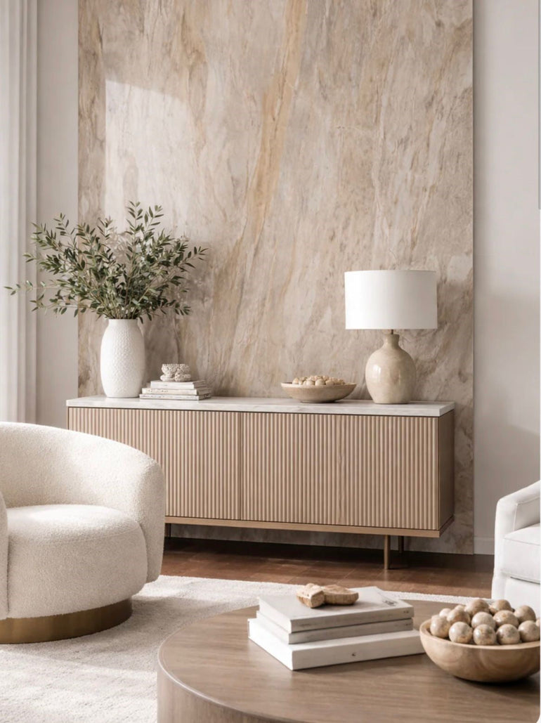 10mm PVC Bathroom & Shower Wall Panels | 240cm X 60cm | Cream Marble Effect | 100% Waterproof